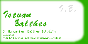 istvan balthes business card